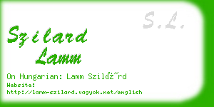 szilard lamm business card
